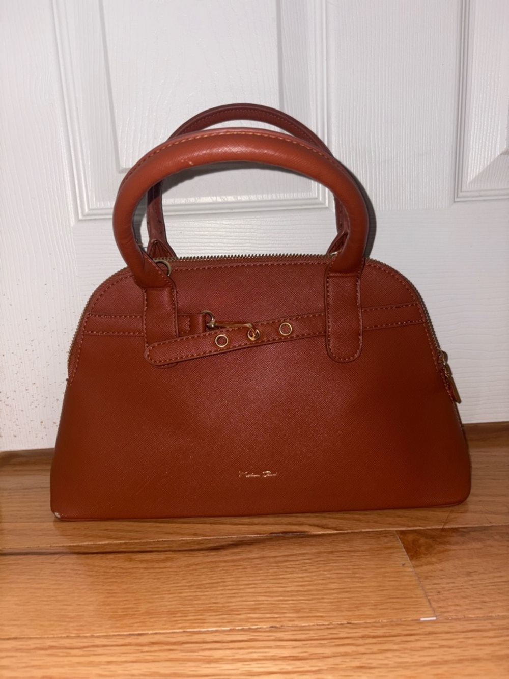 Women's Structured Dome Satchel in Saddle Brown